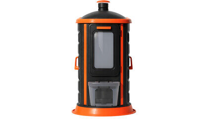 Modern self-contained portable restroom unit suited for off-grid placement