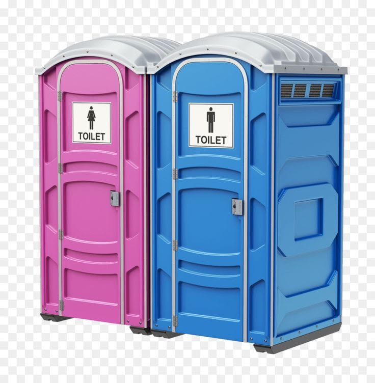 Pink and blue portable toilet product cutout photo